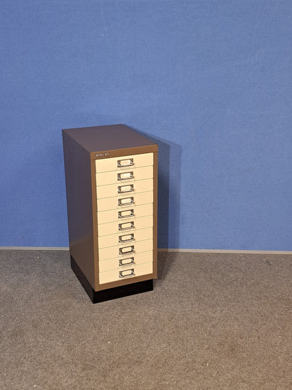 10 Drawer Metal Cabinet Coffee / Cream (used)