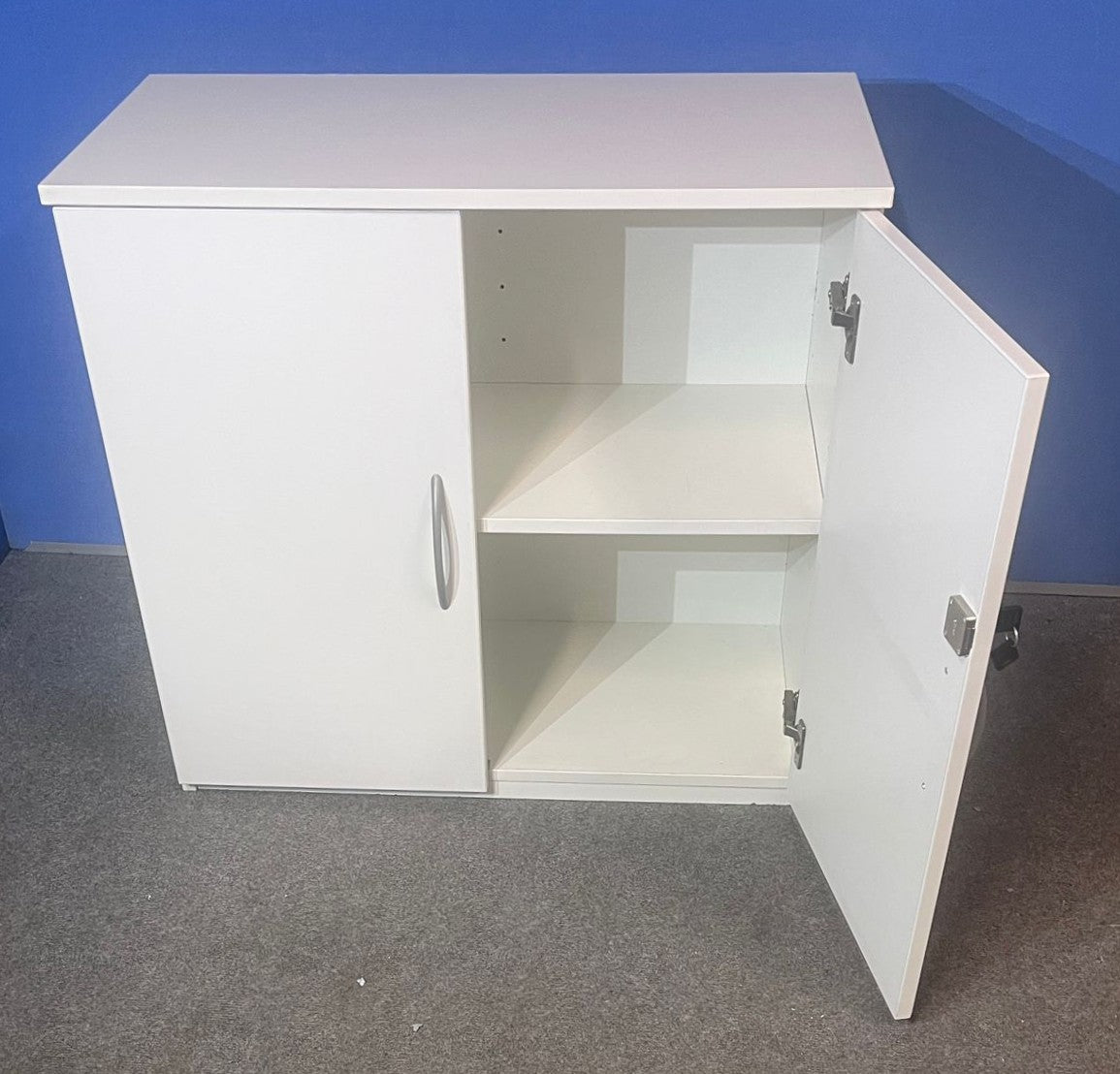 Desk High Cupboard with 1 Shelf White (used)