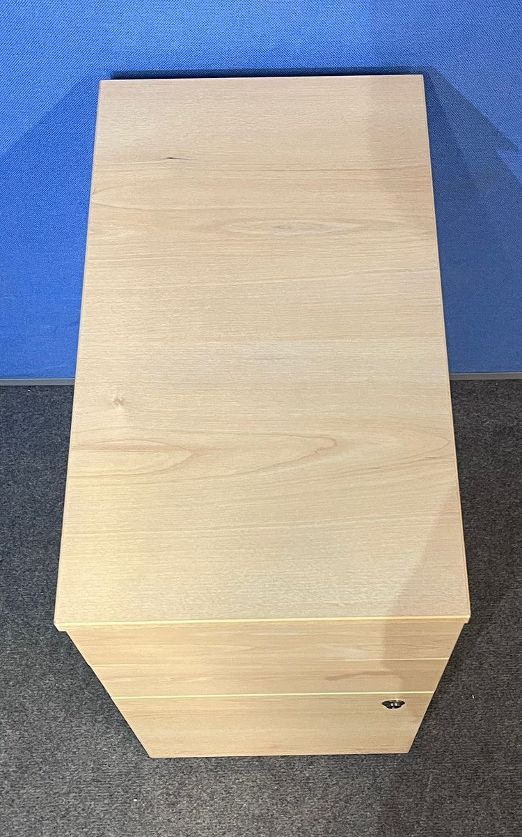 3 Drawer Slim Mobile Pedestal Maple (used)
