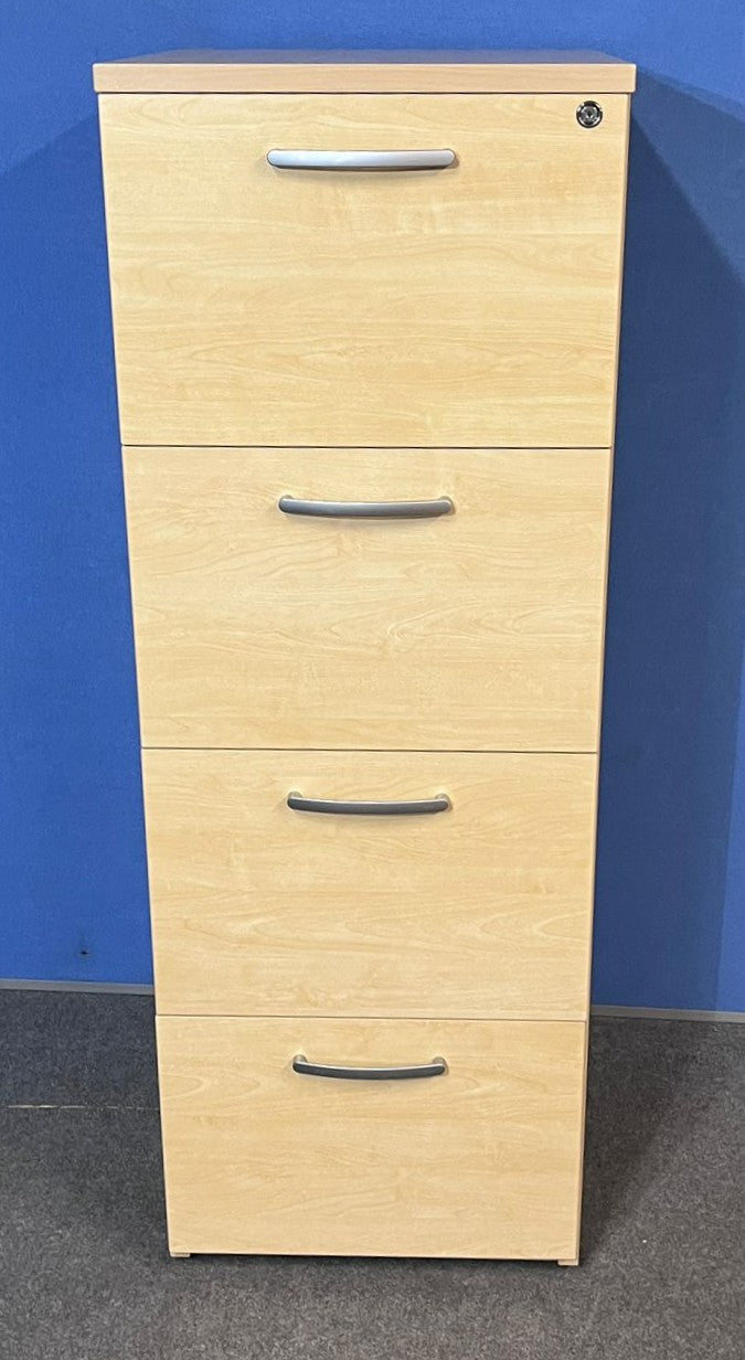 4 Drawer Wooden Filing Cabinet Maple (used)