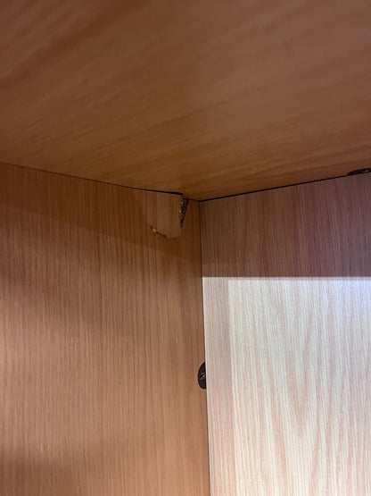 1200mm Tall Wooden Bookcase with 2 Shelves Beech *SLIGHTLY DAMAGED* (used)