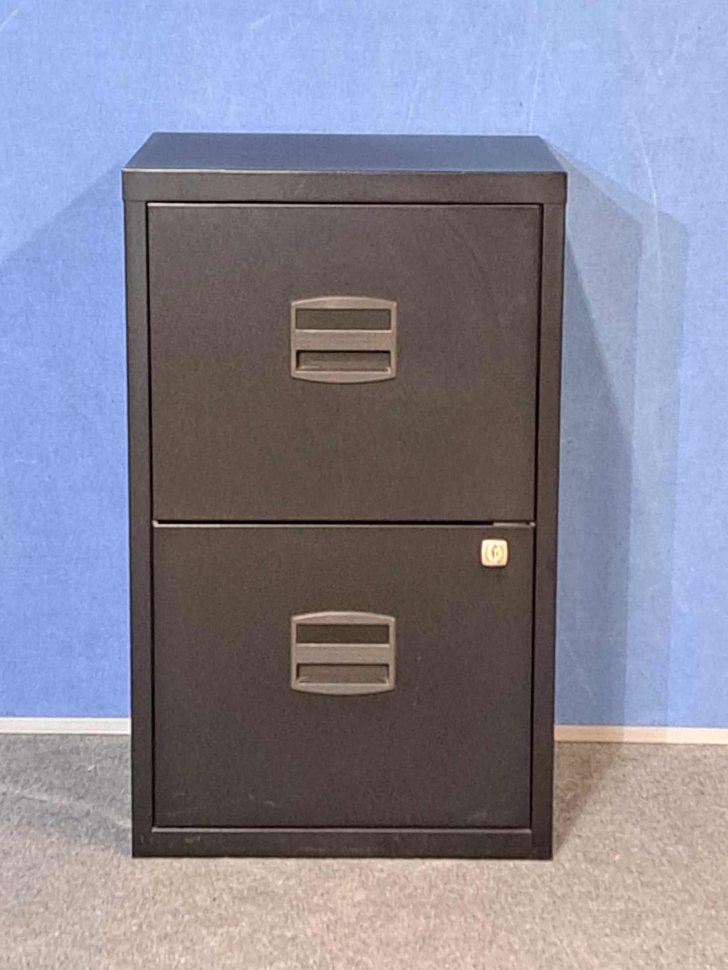 2 Drawer Steel Filing Cabinet Black (used)