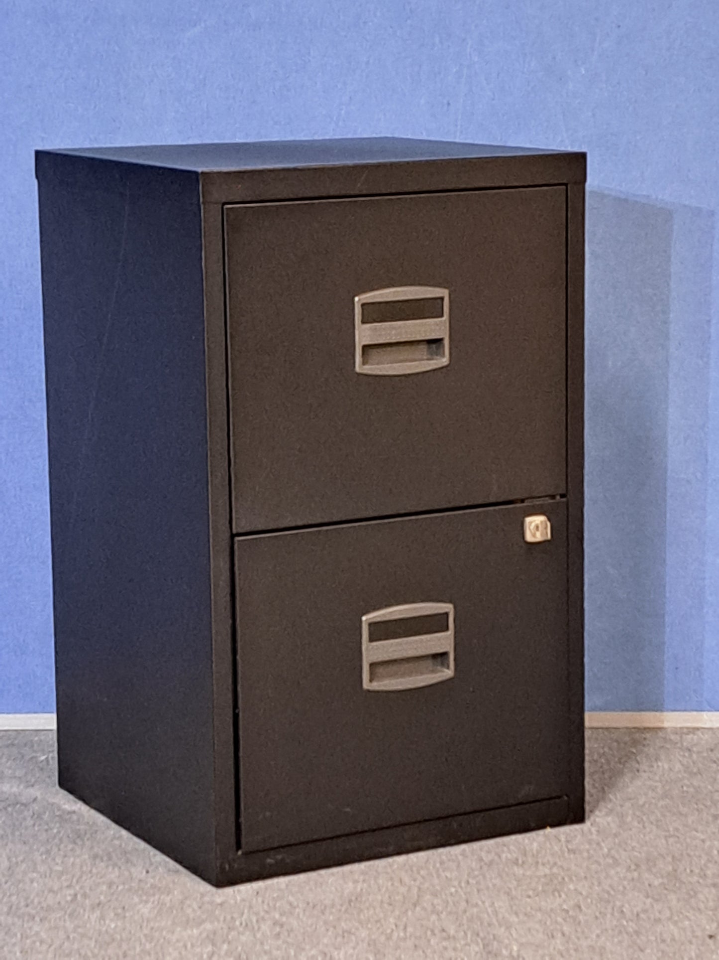 2 Drawer Steel Filing Cabinet Black (used)