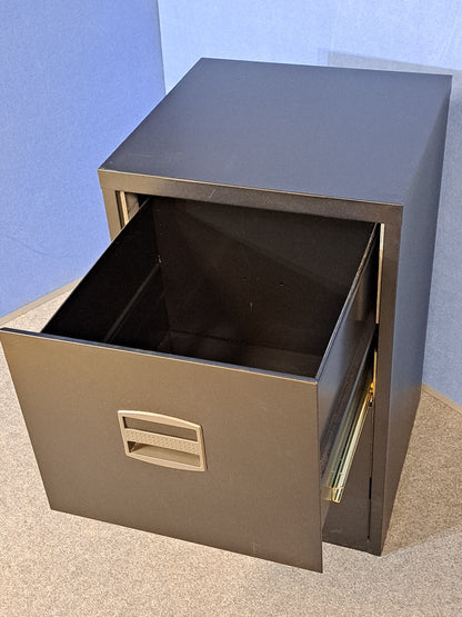 2 Drawer Steel Filing Cabinet Black (used)
