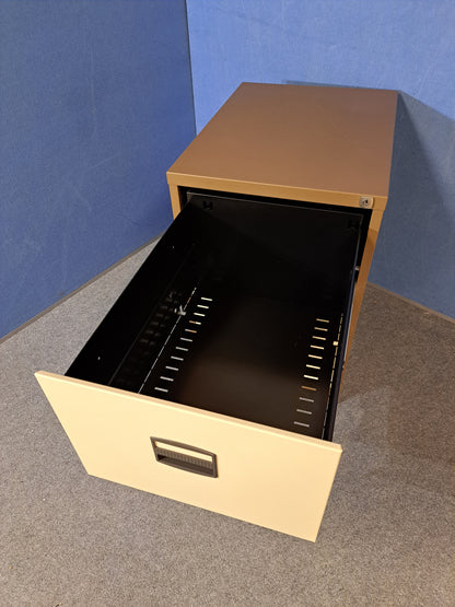 2 Drawer Steel Filing Cabinet Coffee / Cream (used)