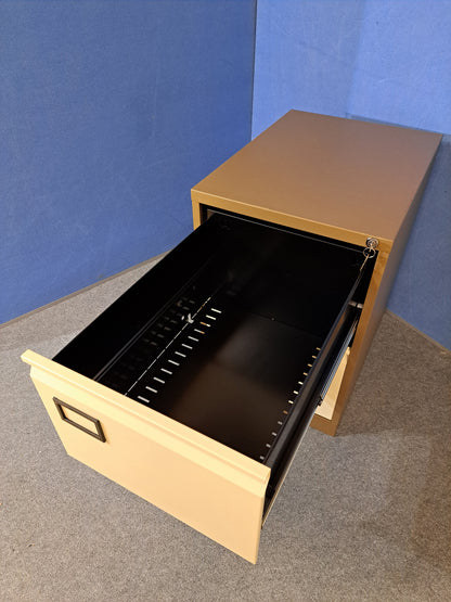 2 Drawer Steel Filing Cabinet Coffee / Cream (used)