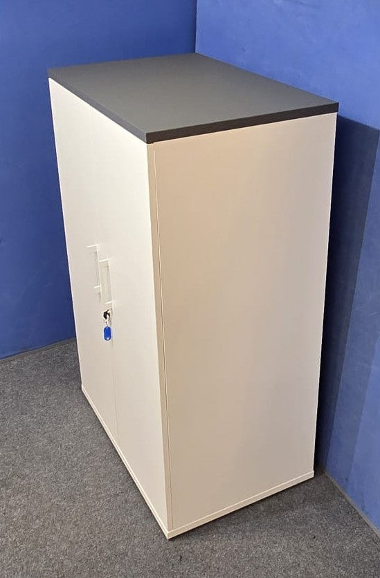 1256mm Cupboard with 2 Shelves White with Grey Top (used)