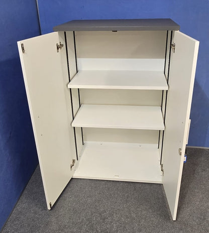 1256mm Cupboard with 2 Shelves White with Grey Top (used)