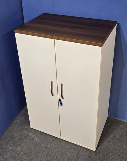 1256mm Cupboard with 2 Shelves White with Walnut Top (used)