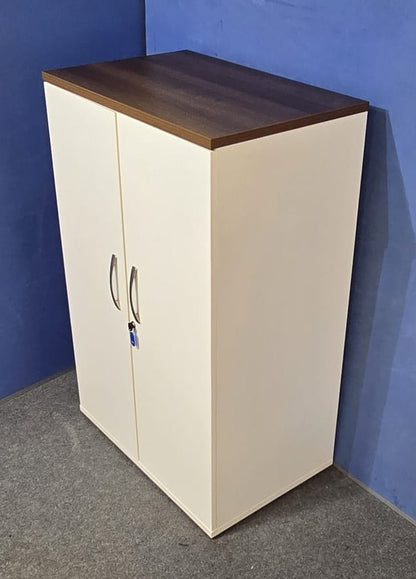 1256mm Cupboard with 2 Shelves White with Walnut Top (used)