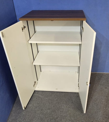 1256mm Cupboard with 2 Shelves White with Walnut Top (used)