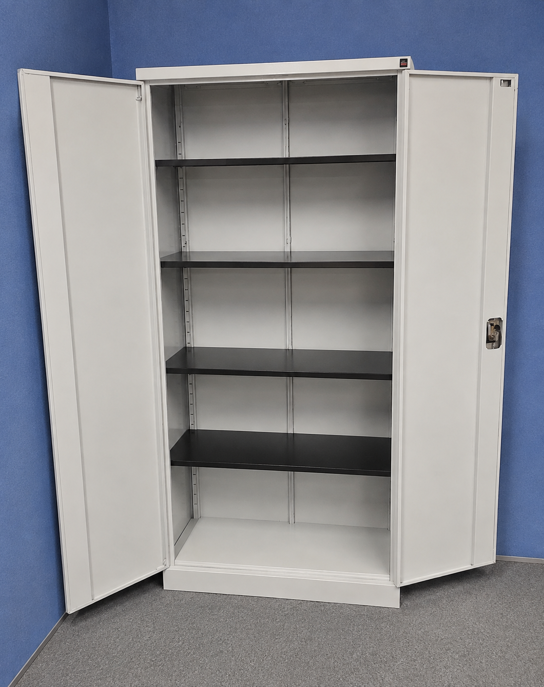 1950mm Light Grey Steel Office Storage Cupboard – 4 Shelves (used)