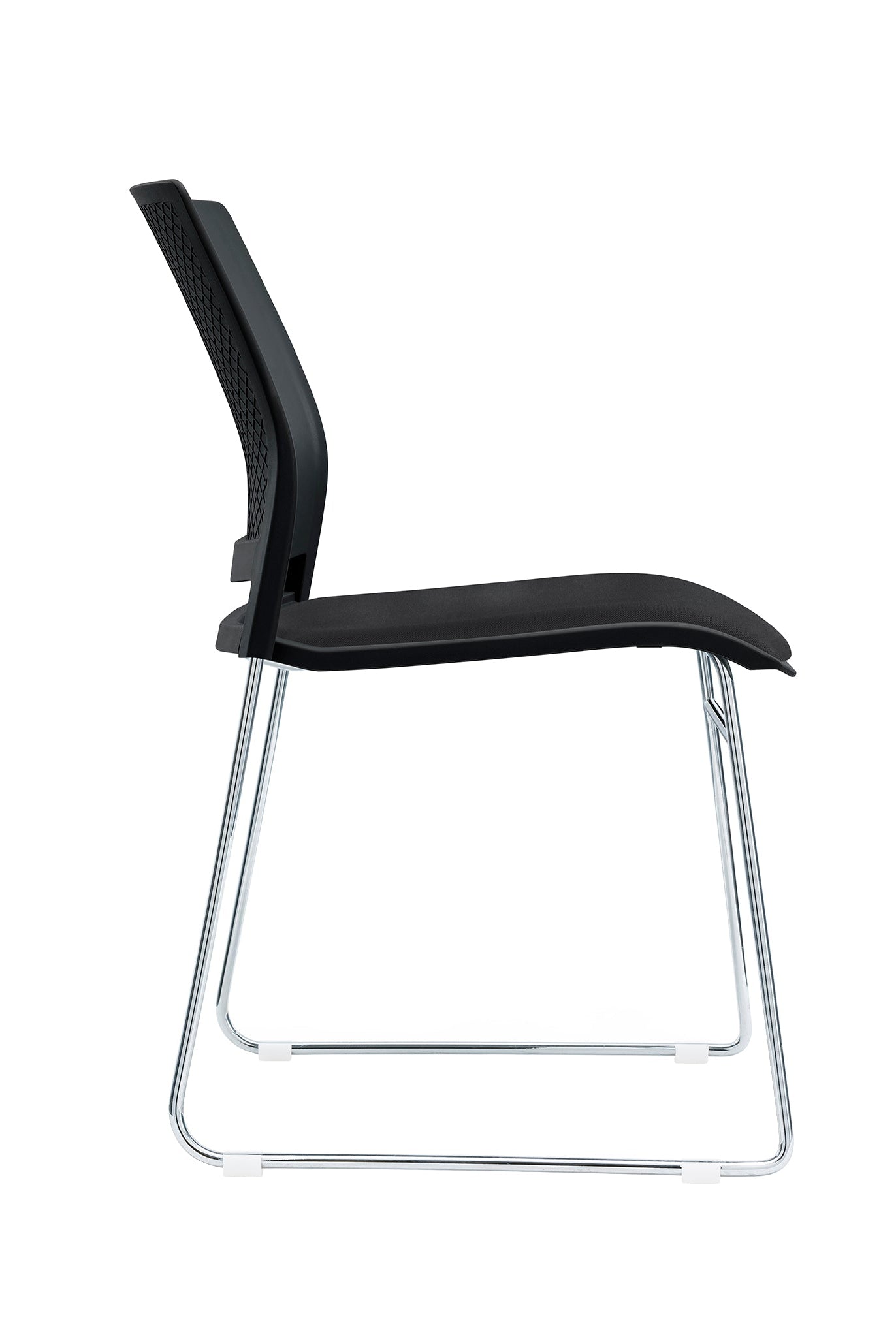 Value Verse Multipurpose Stacking Chair with Black Shell & Black Fabric Seat Pad