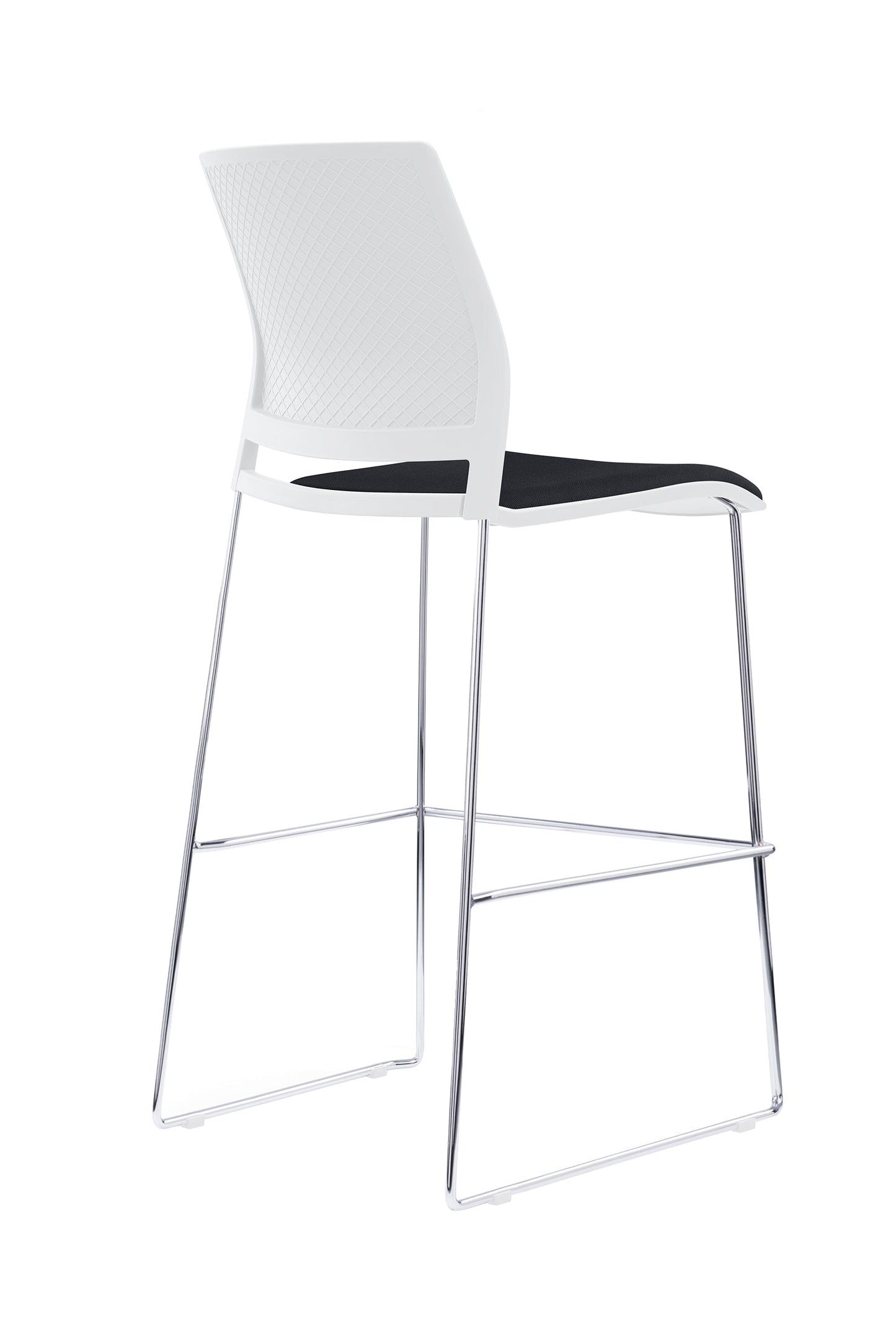 Value Verse Stool White Shell with Black Seat Pad