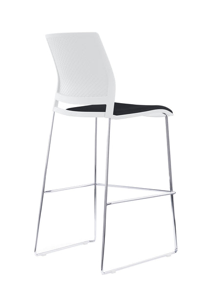 Value Verse Stool White Shell with Black Seat Pad