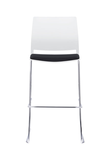 Value Verse Stool White Shell with Black Seat Pad