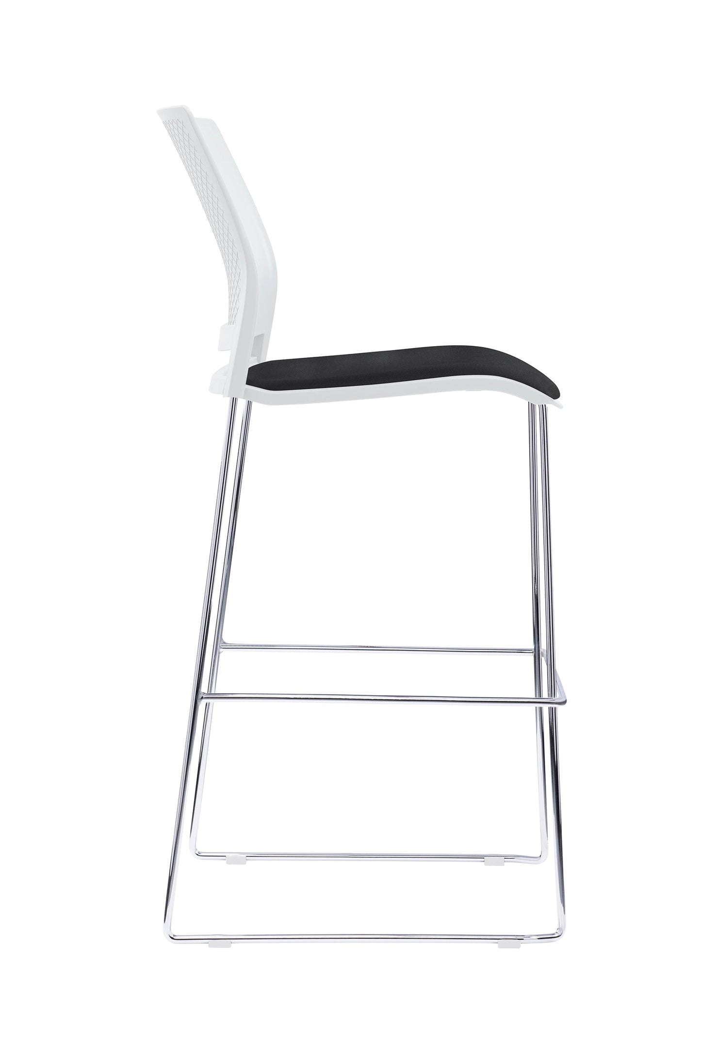Value Verse Stool White Shell with Black Seat Pad