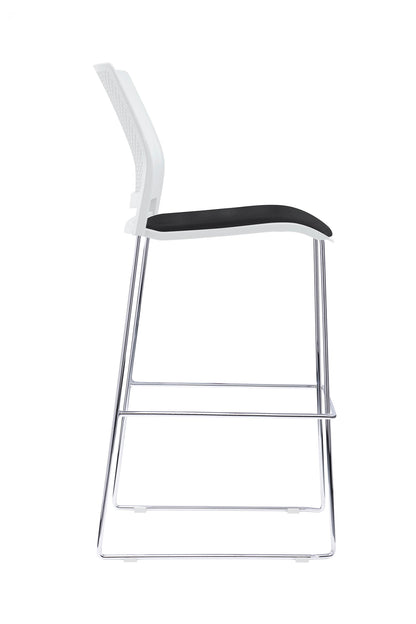Value Verse Stool White Shell with Black Seat Pad