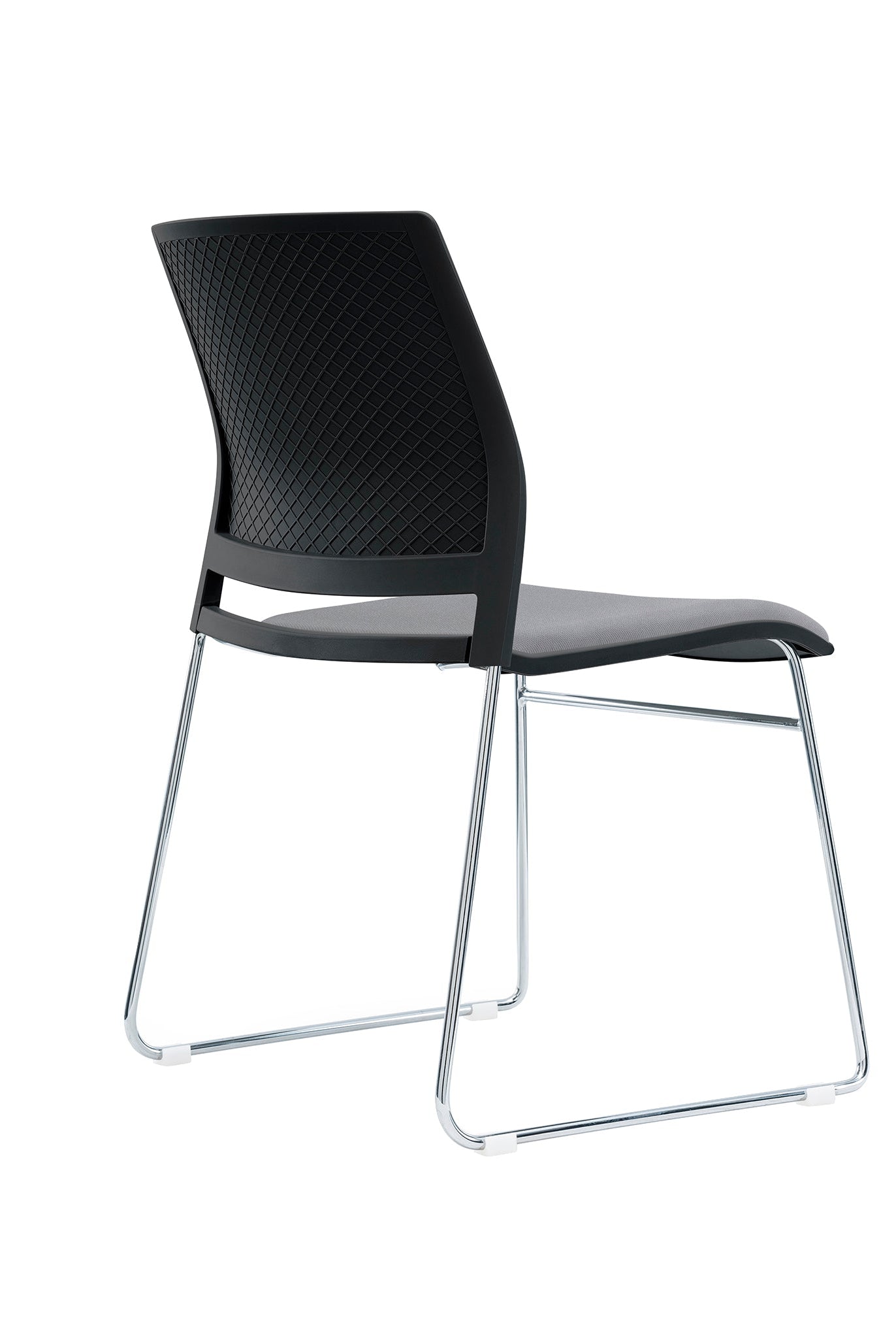 Value Verse Multipurpose Stacking Chair with Black Shell & Grey Fabric Seat Pad