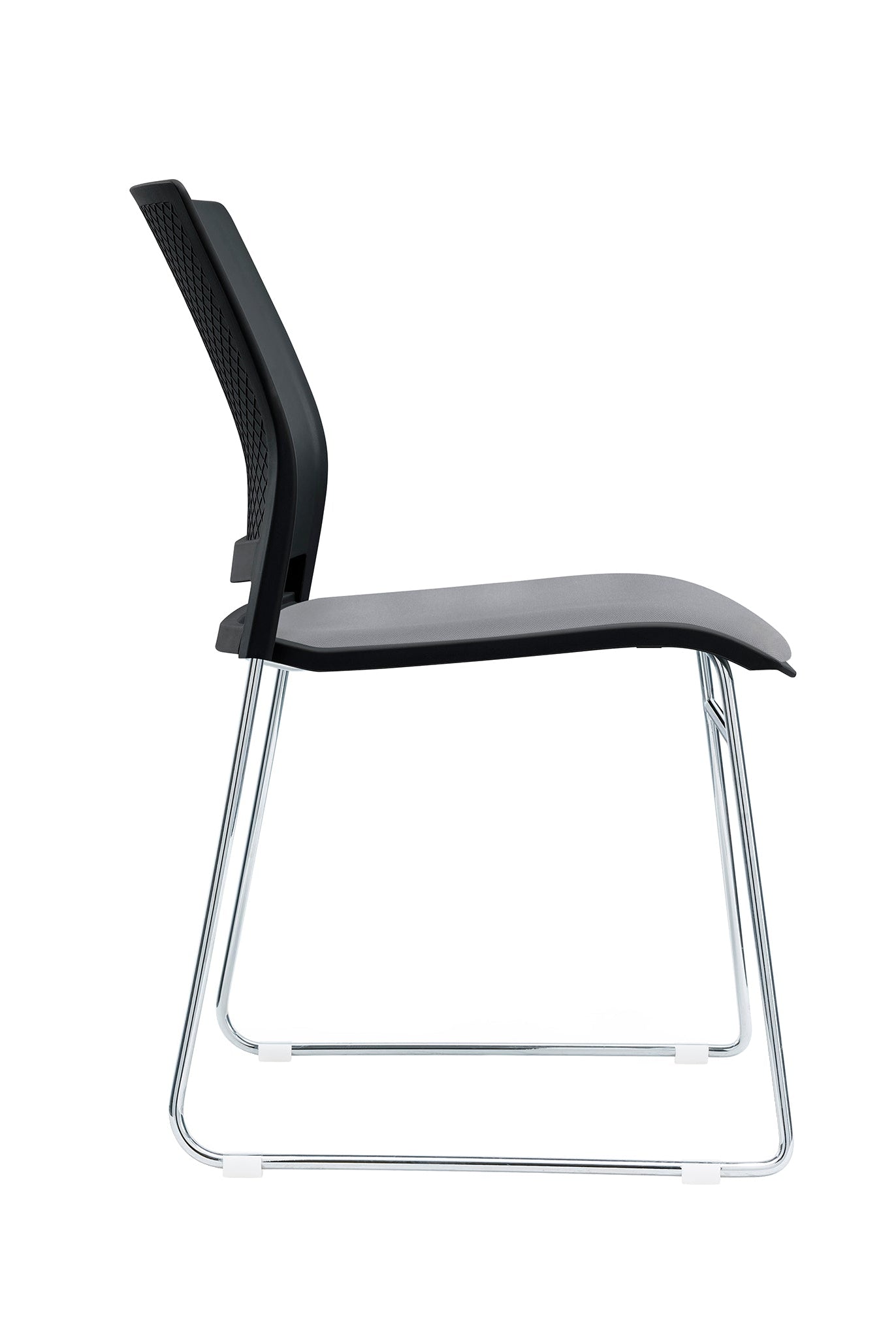 Value Verse Multipurpose Stacking Chair with Black Shell & Grey Fabric Seat Pad