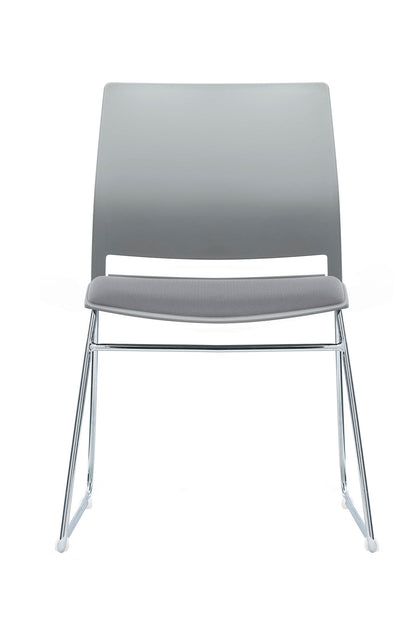 Value Verse Multipurpose Stacking Chair with Grey Shell & Grey Fabric Seat Pad
