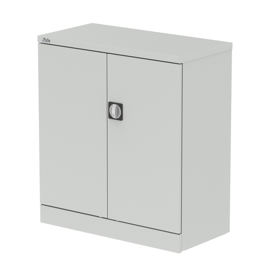Qube 1020mm High 2 Door Cupboard Grey inc 1 Shelf