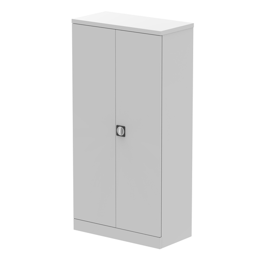 Qube 1830mm High 2 Door Cupboard Grey inc 3 Shelves
