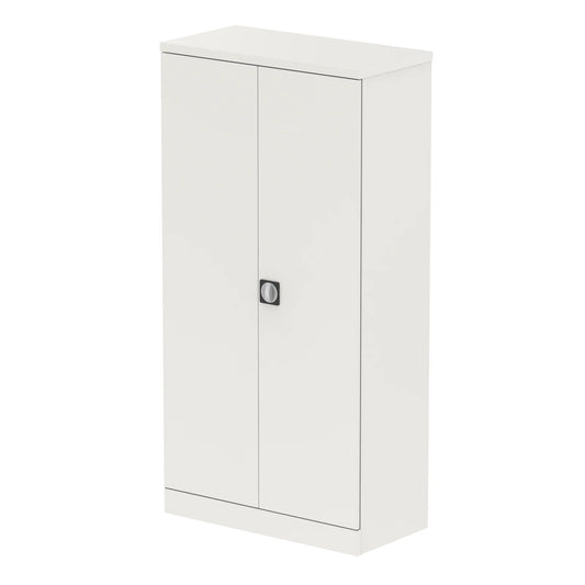 Qube 1830mm High 2 Door Cupboard White inc 3 Shelves