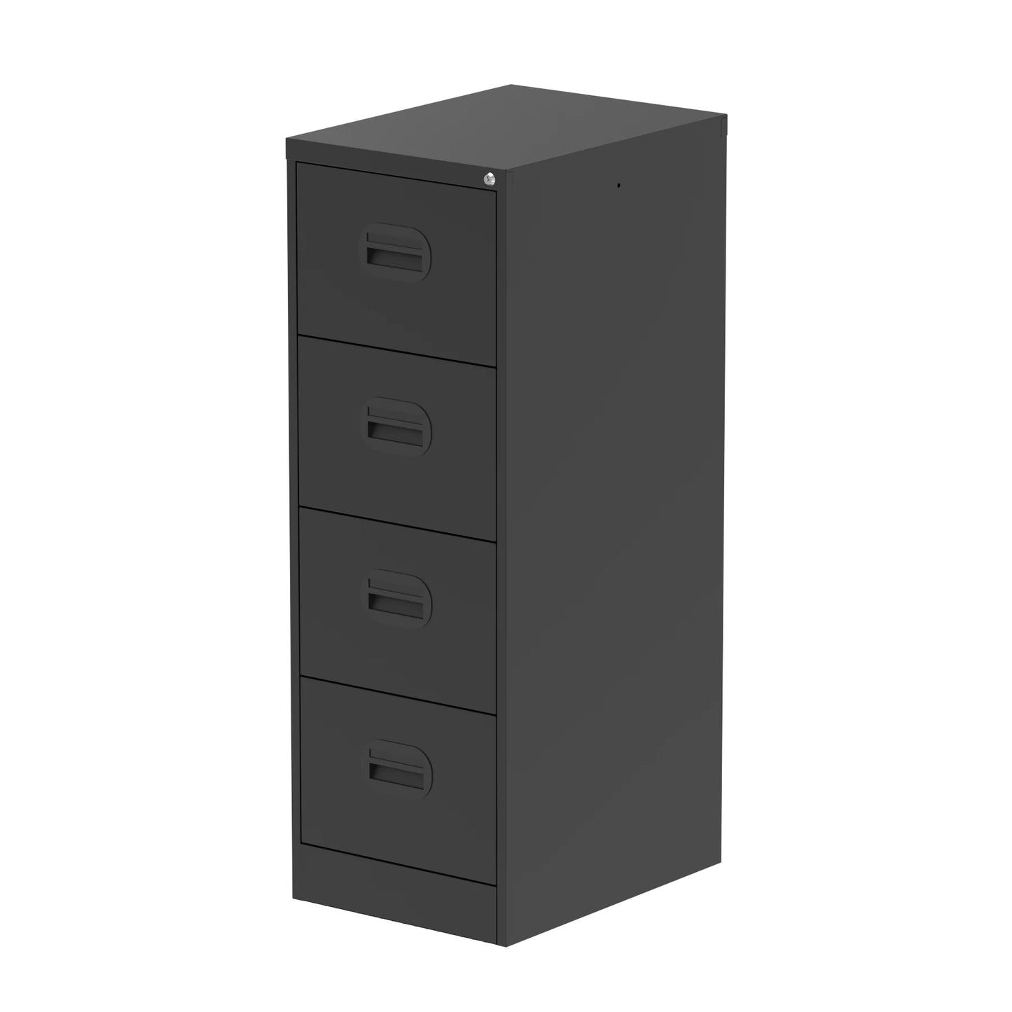 Qube 4 Drawer Metal Filing Cabinet Black