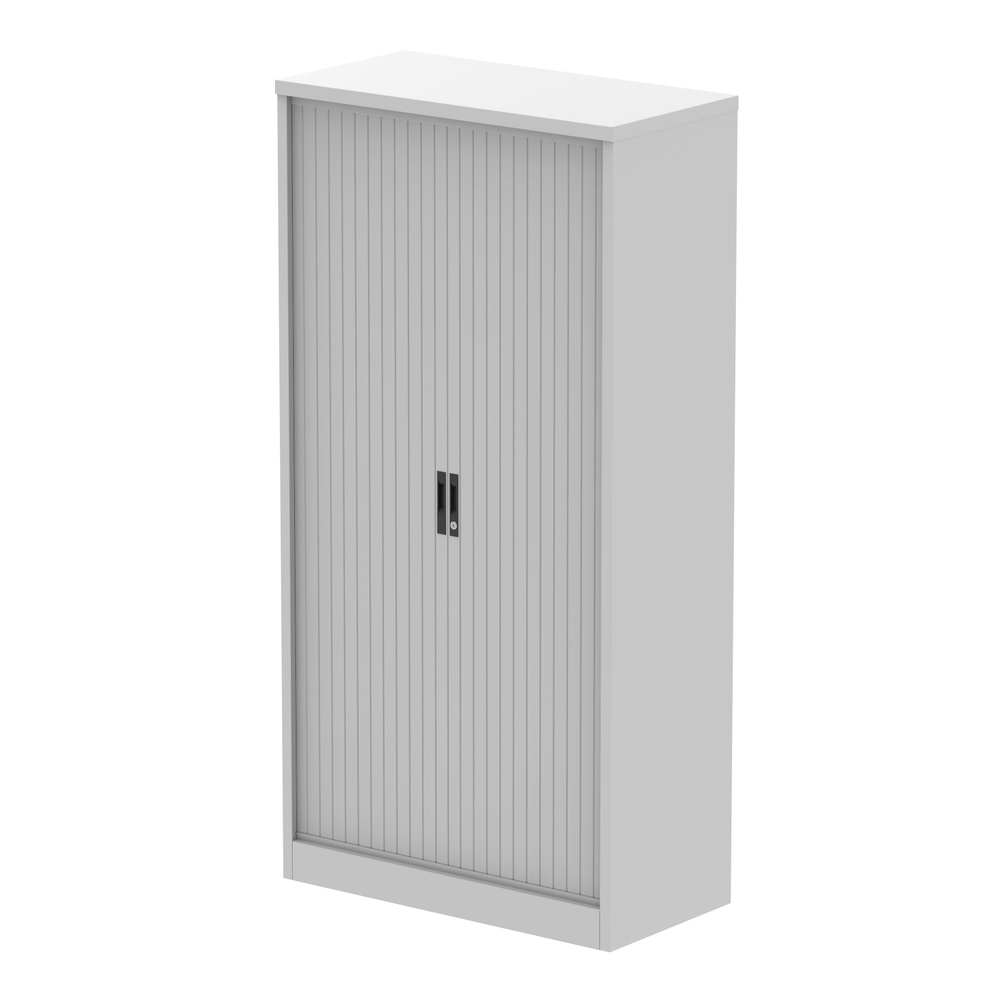 Qube 2002mm High Tambour Cupboard Grey inc 4 Shelves