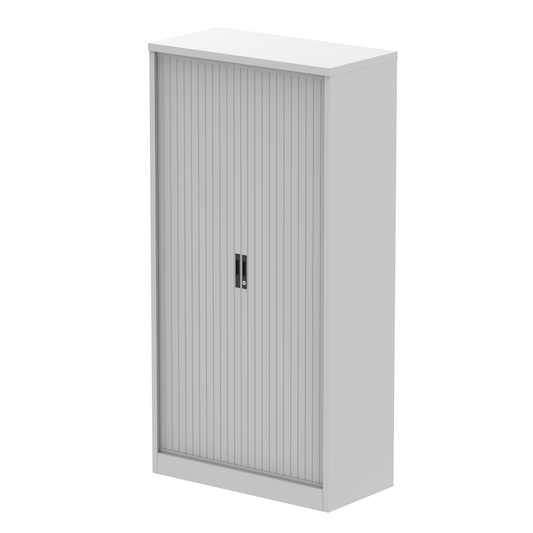 Qube 2002mm High Tambour Cupboard Grey inc 4 Shelves