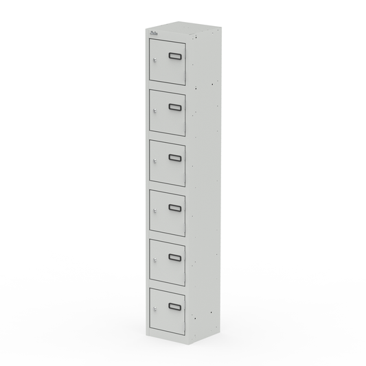 Qube 1780mm High 6 Door Locker Grey