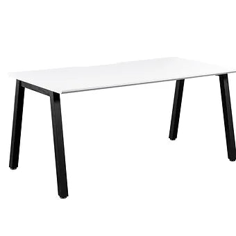 1400x800mm Single Add-on Bench Desk White Top Black Legs