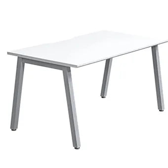 1400x800mm Single Add-on Bench Desk White Top Silver Legs