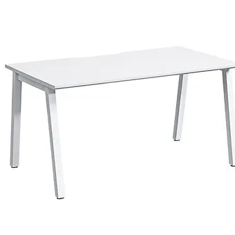 1400x800mm Single Add-on Bench Desk White Top White Legs