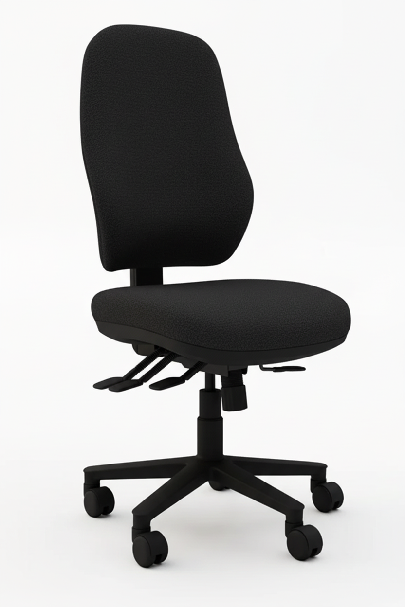 Black office chair on a white background