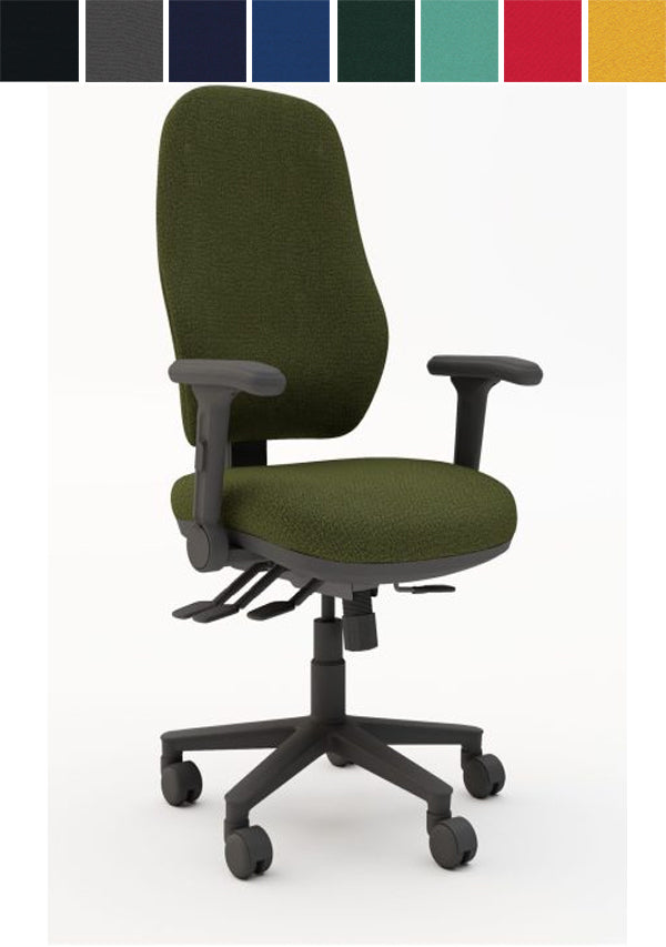 TSK Elite Task 4 Lever Chair with Foldaway Arms & Black 5 Star Base