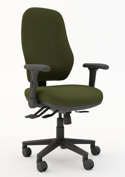 TSK Elite Task 4 Lever Chair with Foldaway Arms (Many Fabric Colours Available)