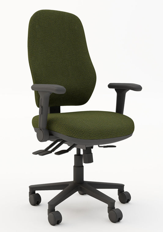 TSK Elite Task 4 Lever Chair with Foldaway Arms (Many Fabric Colours Available)