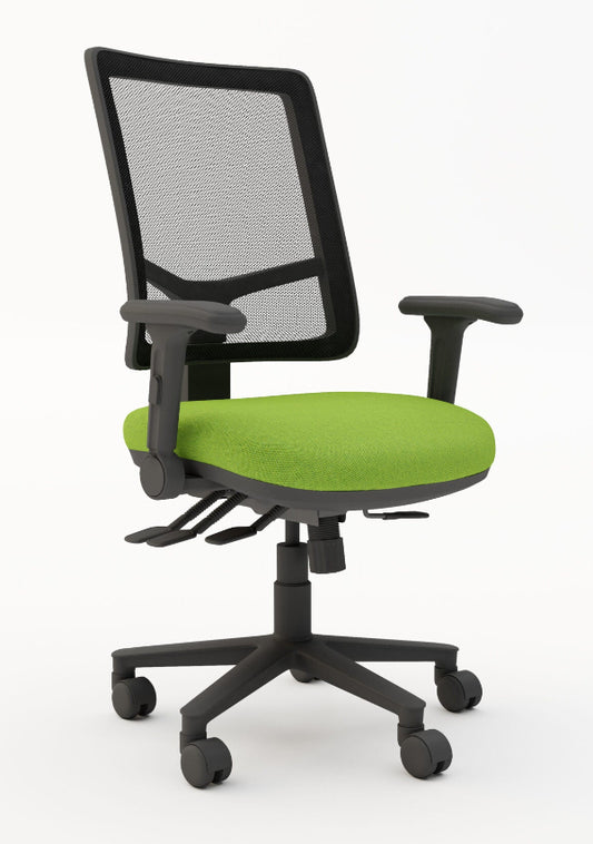 TSK Mesh Back Task 4 Lever Chair with Foldaway Arms (Many Fabric Colours Available)