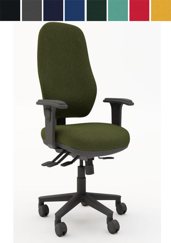 TSK Elite Task 4 Lever Chair with Height Adjust Arms & Black 5 Star Base
