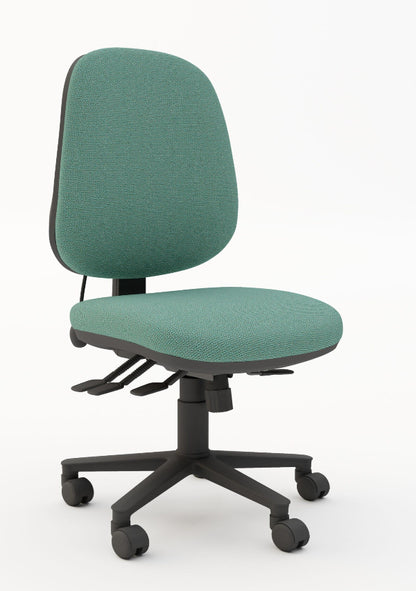 TSK Oval Back Task 4 Lever Chair with Pump Up Lumber (Many Fabric Colours Available)