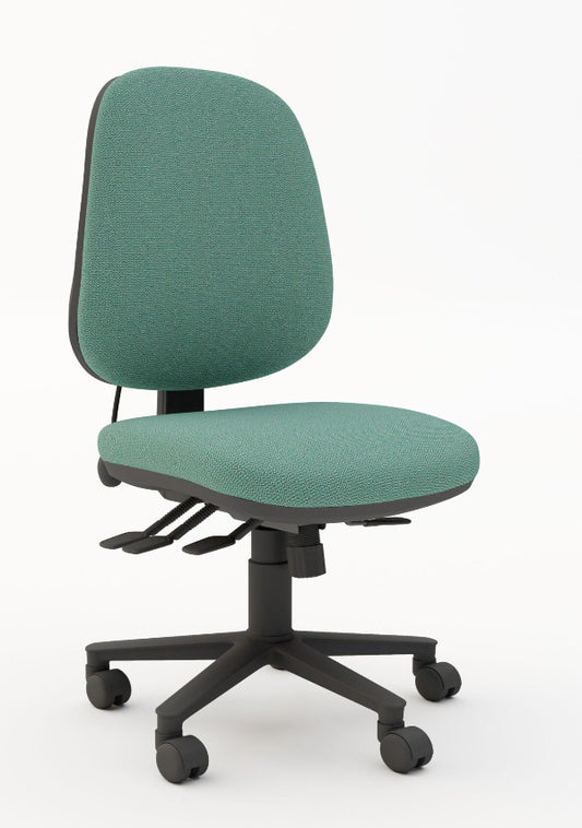TSK Oval Back Task 4 Lever Chair with Pump Up Lumber (Many Fabric Colours Available)