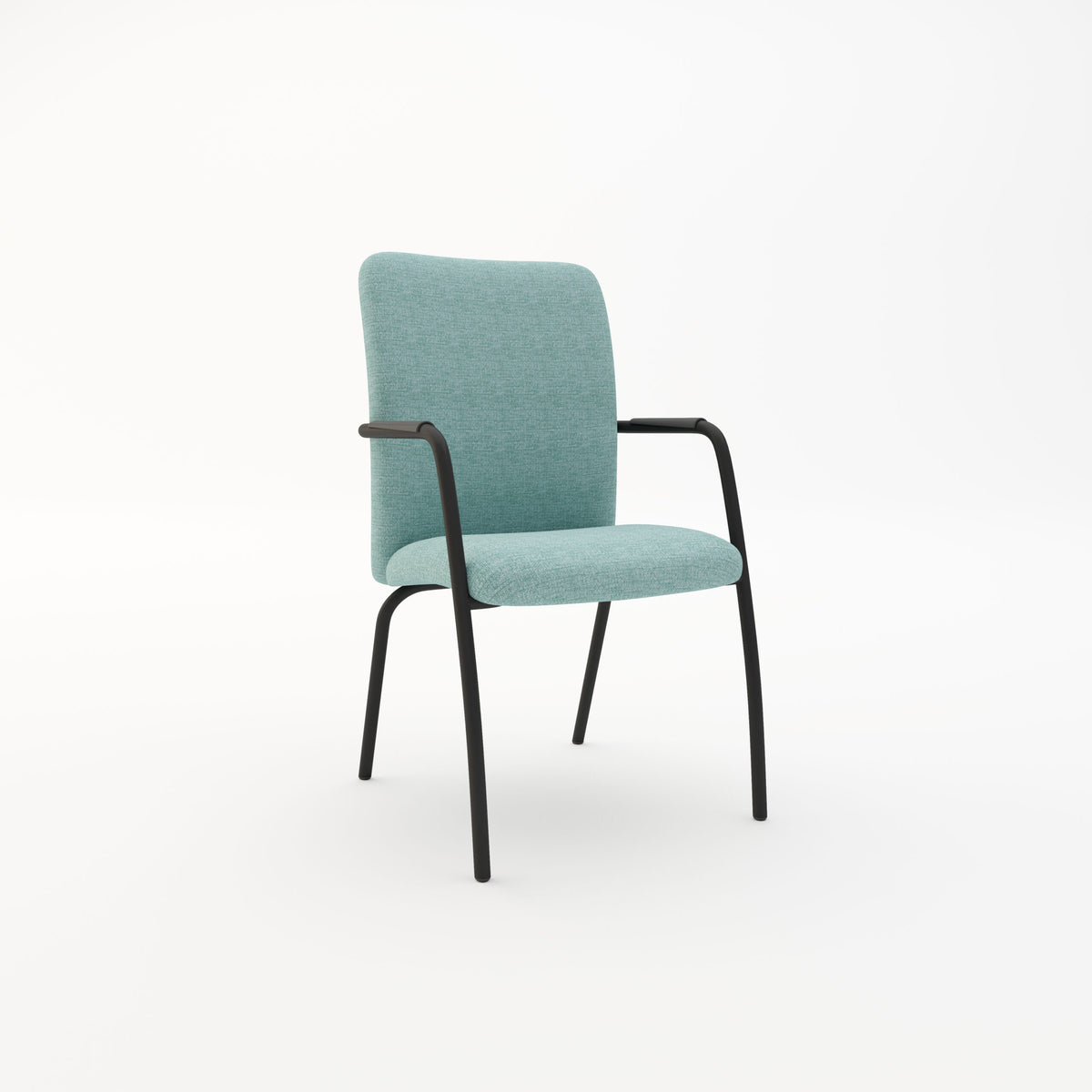 Venus Meeting Armchair with Full Back Black 4 Leg Frame (Various Fabric Colours)