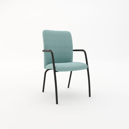 Venus Meeting Armchair with Full Back Black 4 Leg Frame (Various Fabric Colours)