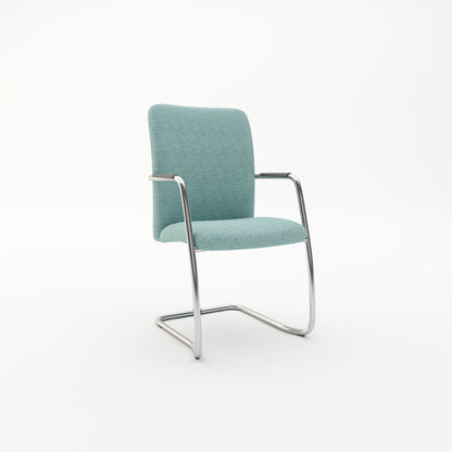 Venus Meeting Armchair with Full Back Chrome Cantilever Frame (Various Fabric Colours)