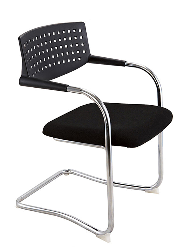 Value Chrome Meeting Mesh Armchair Cantilever Frame Black