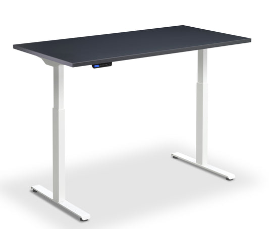 Rusa Dual Motor 1200x800mm Height Adjustable Desk Anthracite Top with White Frame