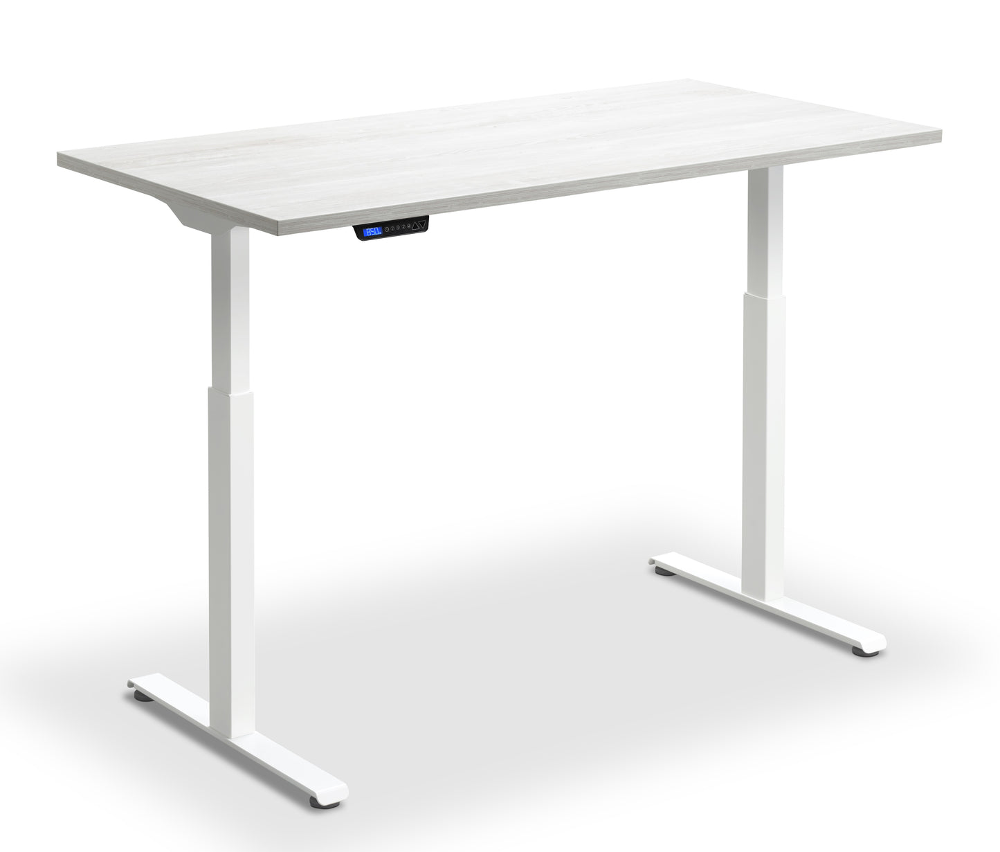 Rusa Dual Motor 1600x800mm Height Adjustable Desk Cascina Pine Top with White Frame