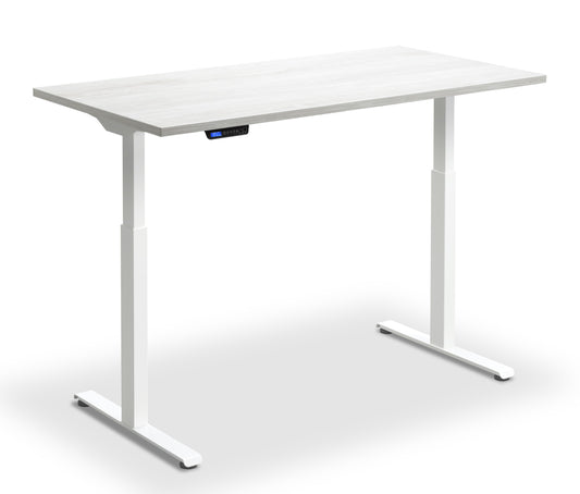 Rusa Dual Motor 1200x800mm Height Adjustable Desk Cascina Pine Top with White Frame